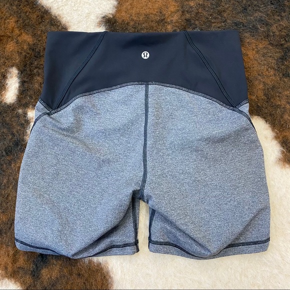 lululemon athletica Pants - Lululemon Train Times 6” Biker Shorts Grey Black 8